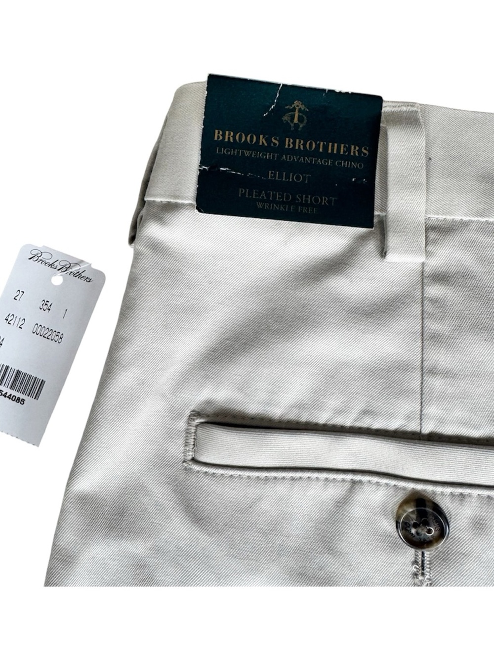NEW Brooks Brothers men’s chino khaki stone wrinkle free 8” shorts Sz 34 - Picture 6 of 7